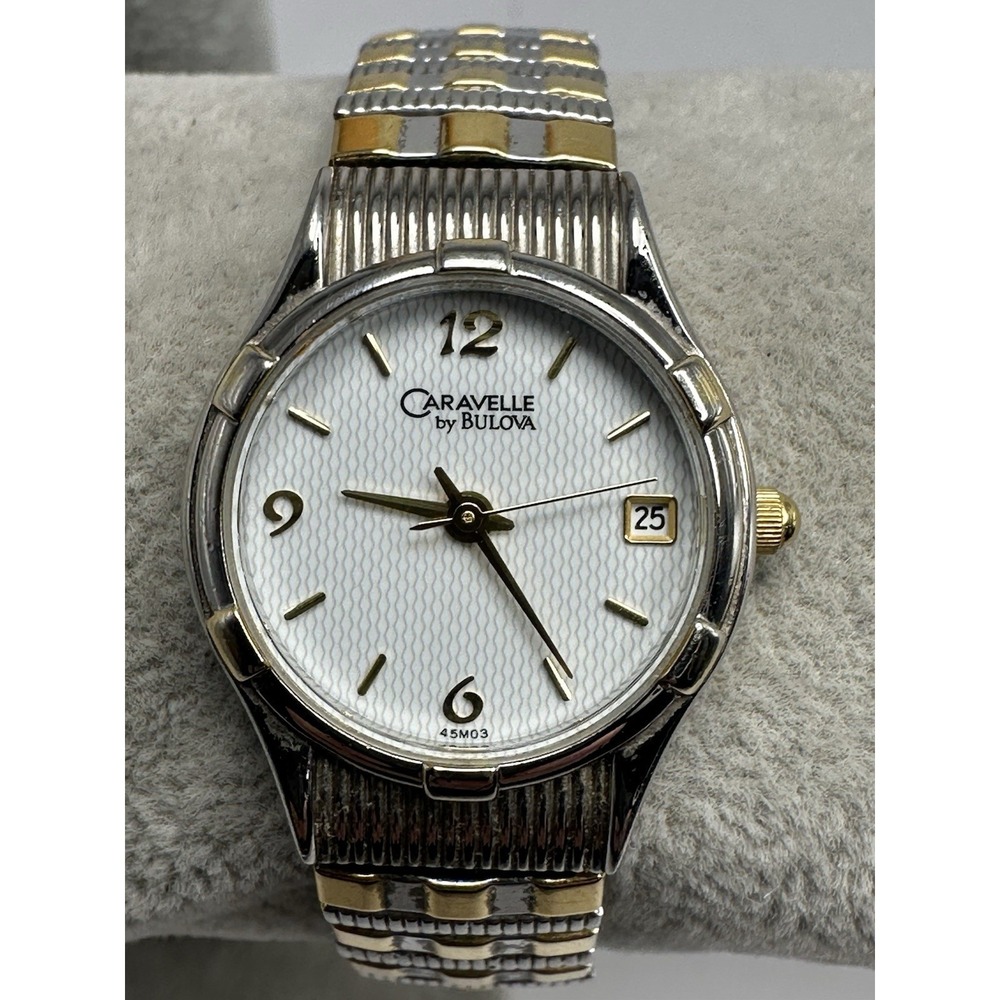 Caravelle By Bulova 45M03 New Battery Ladies Watch 24MM 6"‎ Stretch Band J52